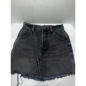 We The Free 26 Short Denim Skirt Black Distressed Boho Sexy 90s Fashion